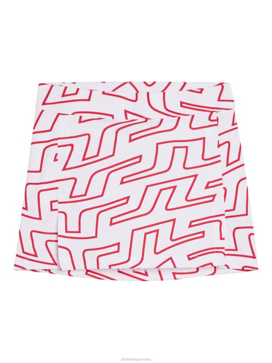 Amelie Print Skirt Bridge Swirl White Women J.Lindeberg Clothing 66XF2663 - Image 5