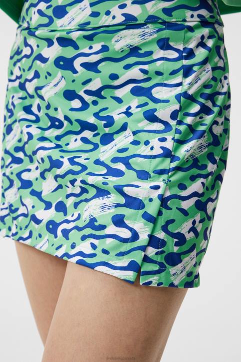 Amelie Print Skirt Caldera Jade Cream Women J.Lindeberg Clothing 66XF1577 - Image 4