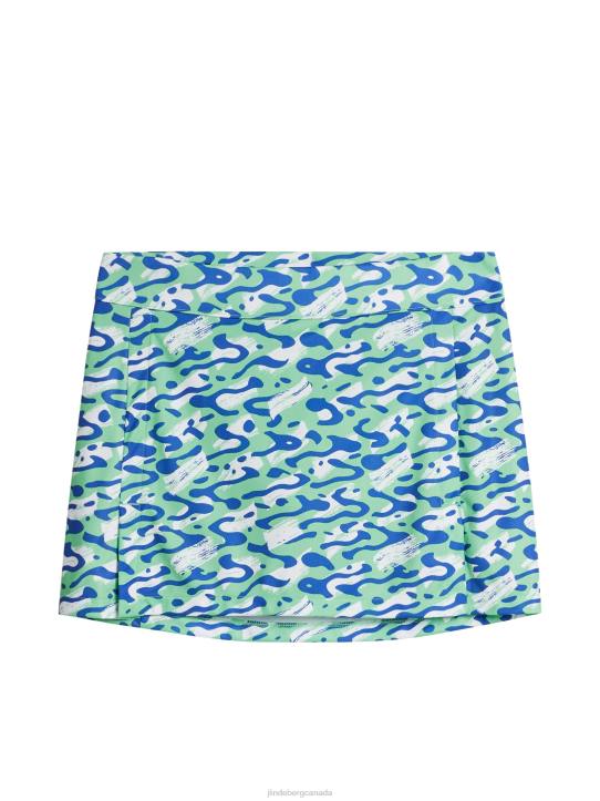 Amelie Print Skirt Caldera Jade Cream Women J.Lindeberg Clothing 66XF1577 - Image 5