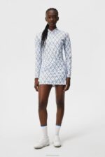 Amelie Print Skirt Little Boy Blue Diamond Women J.Lindeberg Clothing 66XF1578 - Image 3