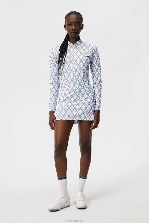 Amelie Print Skirt Little Boy Blue Diamond Women J.Lindeberg Clothing 66XF1578 - Image 3