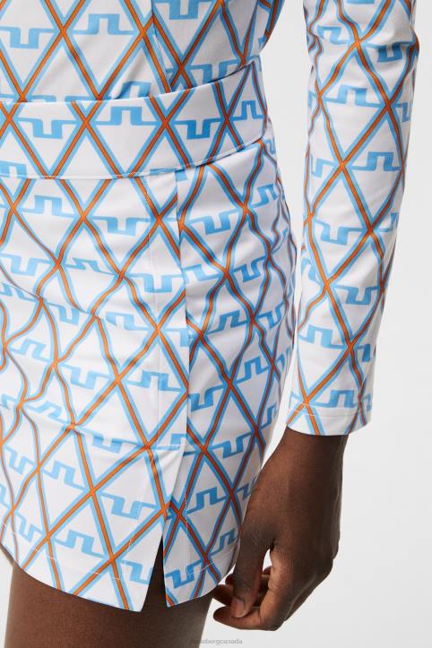 Amelie Print Skirt Little Boy Blue Diamond Women J.Lindeberg Clothing 66XF1578 - Image 4