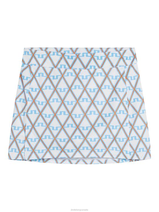Amelie Print Skirt Little Boy Blue Diamond Women J.Lindeberg Clothing 66XF1578 - Image 6