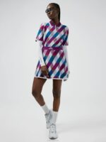 Anais Golf Knit Sweater White Argyle Women J.Lindeberg Clothing 66XF2831 - Image 2
