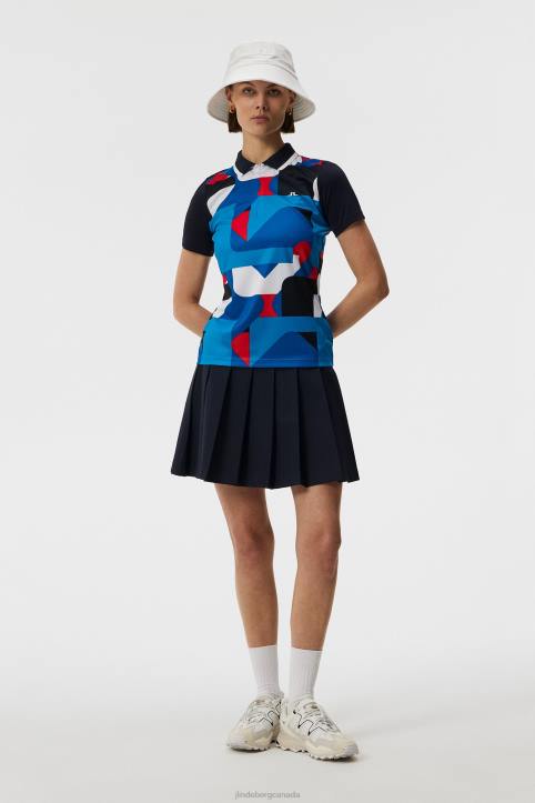 Antonia Print Polo Brilliant Blue Big Bridge Women J.Lindeberg Clothing 66XF1537 - Image 2