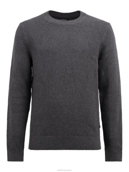 Archer Structure Sweater Dark Grey Melange Men J.Lindeberg Clothing 66XF2364