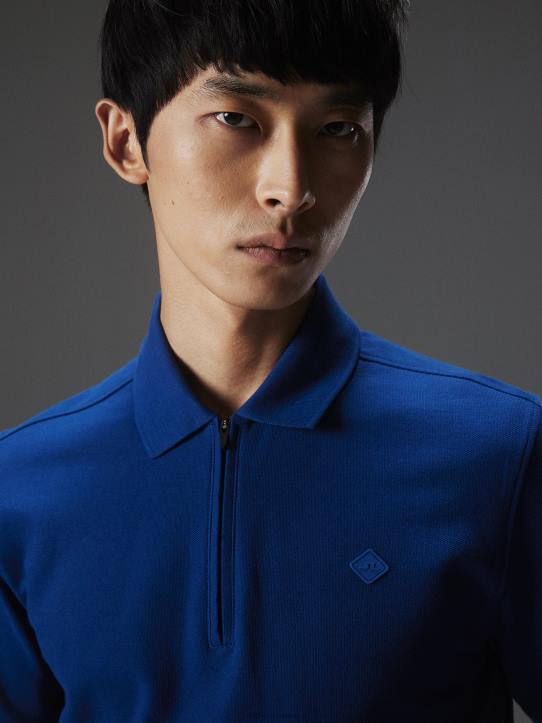 Arlo Logo Patch Polo Navy Peony Men J.Lindeberg Clothing 66XF2067 - Image 4