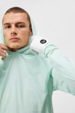 Arron Stretch Wind Hoodie Honeydew Men J.Lindeberg Clothing 66XF688 - Image 3
