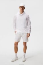 Arron Stretch Wind Hoodie White Men J.Lindeberg Clothing 66XF689 - Image 2