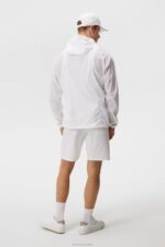 Arron Stretch Wind Hoodie White Men J.Lindeberg Clothing 66XF689