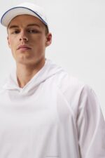 Arron Stretch Wind Hoodie White Men J.Lindeberg Clothing 66XF689 - Image 3