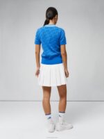Arya Knitted Polo Blue Jacquard Bridge Monogram Women J.Lindeberg Clothing 66XF2825