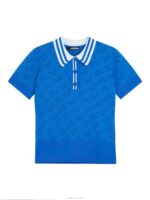 Arya Knitted Polo Blue Jacquard Bridge Monogram Women J.Lindeberg Clothing 66XF2825 - Image 4
