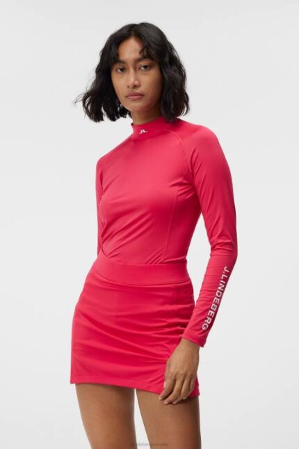 Asa Compression Top Rose Red Women J.Lindeberg Clothing 66XF1371