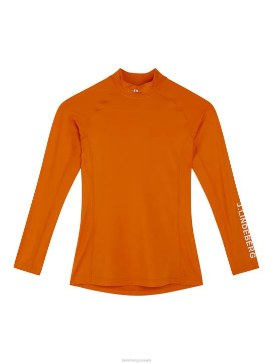 Asa Compression Top Russet Orange Women J.Lindeberg Clothing 66XF1481 - Image 4