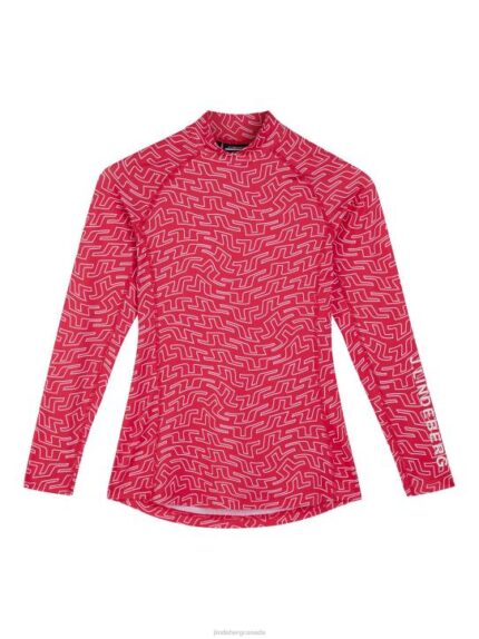 Asa Print Compression Top Azalea Bridge Swirl Women J.Lindeberg Clothing 66XF1489