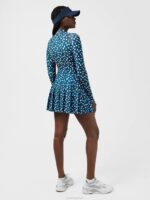 Asa Print Compression Top Moroccan Blue Animal Women J.Lindeberg Clothing 66XF2628