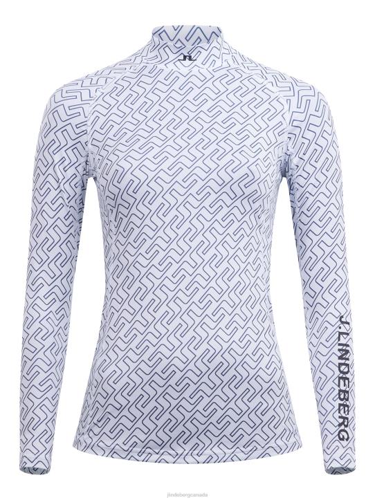 Asa Print Compression Top Navy Bridge Monogram Women J.Lindeberg Clothing 66XF2627 - Image 4