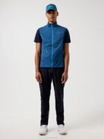 Ash Light Packable Golf Vest Majolica Blue Men J.Lindeberg Clothing 66XF2493 - Image 3
