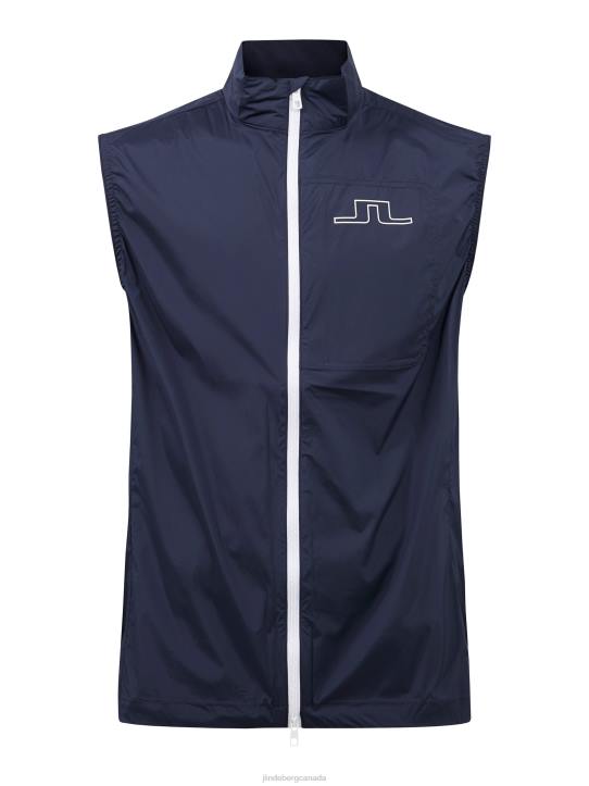 Ash Light Packable Golf Vest Navy Men J.Lindeberg Clothing 66XF2495 - Image 4