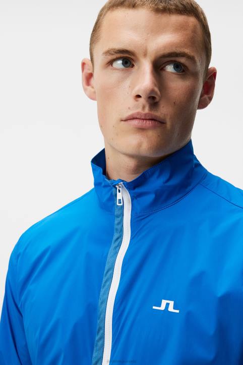 Ash Light Packable Jacket Lapis Blue Men J.Lindeberg Clothing 66XF709 - Image 4