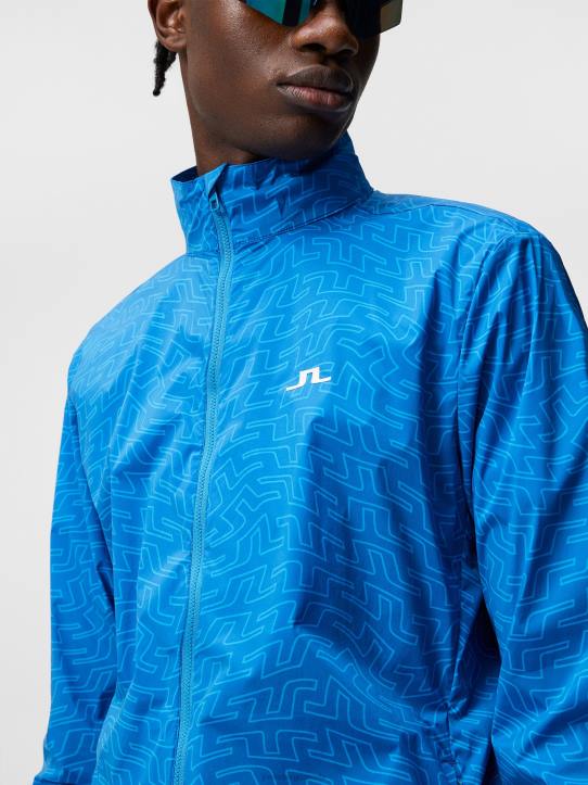 Ash Light Packable Print Jacket Lapis Bridge Swirl Men J.Lindeberg Clothing 66XF704 - Image 4