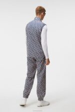 Ash Light Packable Print Vest Estate Blue Diamond Men J.Lindeberg Clothing 66XF679