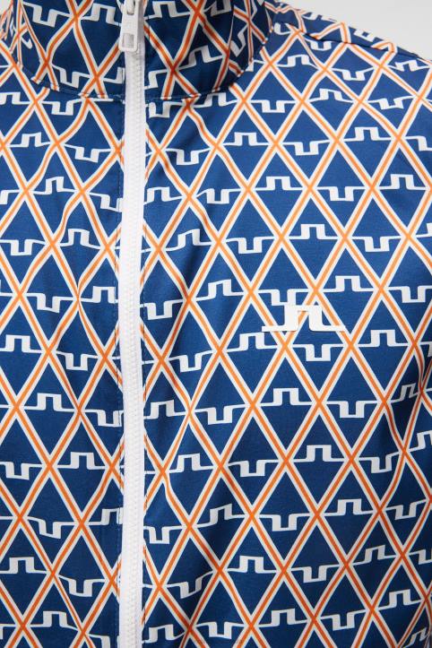 Ash Light Packable Print Vest Estate Blue Diamond Men J.Lindeberg Clothing 66XF679 - Image 4