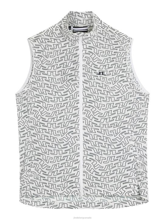 Ash Light Packable Print Vest White Bridge Swirl Men J.Lindeberg Clothing 66XF703 - Image 4