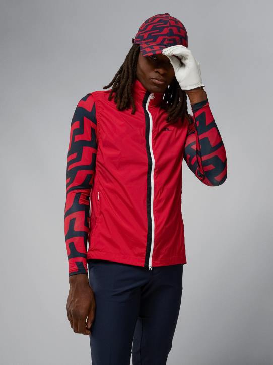 Ash Light Packable Vest Barbados Cherry Men J.Lindeberg Clothing 66XF2394 - Image 1