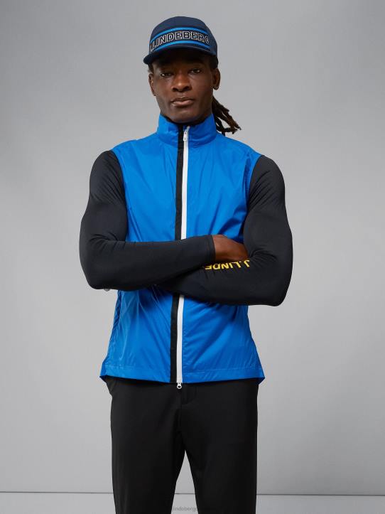 Ash Light Packable Vest Nautical Blue Men J.Lindeberg Clothing 66XF2395 - Image 1