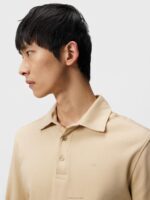 Asher Long Sleeve Polo Safari Beige Men J.Lindeberg Clothing 66XF960 - Image 3
