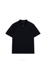 Asher Zip Polo Black Men J.Lindeberg Clothing 66XF952 - Image 5