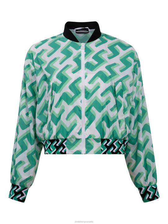 Audrey Golf Jacket Green 3D Bridge Monogram Women J.Lindeberg Clothing 66XF2859 - Image 5