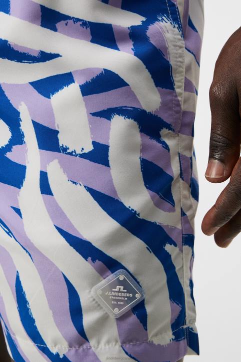 Banks Miami Swim Trunks Purple Painted Zebra Men J.Lindeberg Clothing 66XF1110 - Image 4