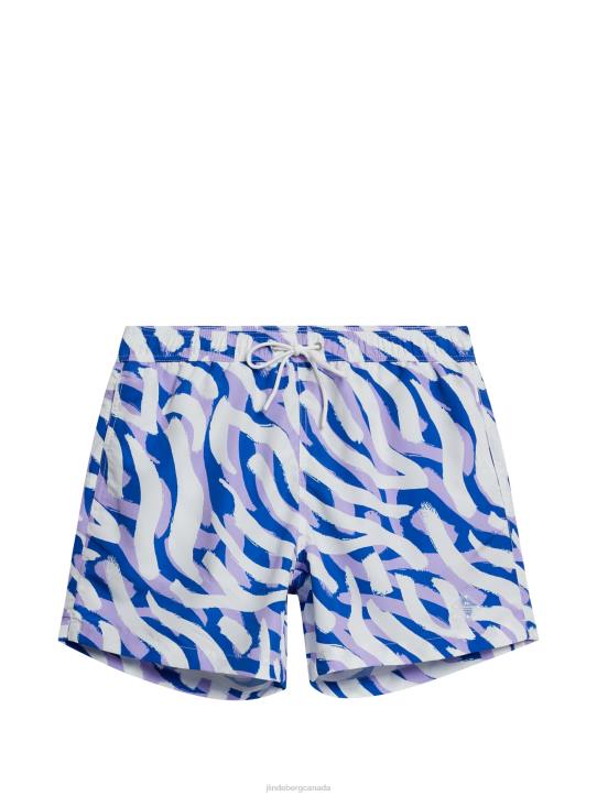 Banks Miami Swim Trunks Purple Painted Zebra Men J.Lindeberg Clothing 66XF1110 - Image 5