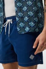 Banks Solid Swim Trunks Estate Blue Men J.Lindeberg Clothing 66XF1118 - Image 3