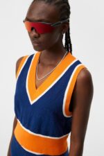 Barbados Knitted Vest Estate Blue Women J.Lindeberg Clothing 66XF1771 - Image 3