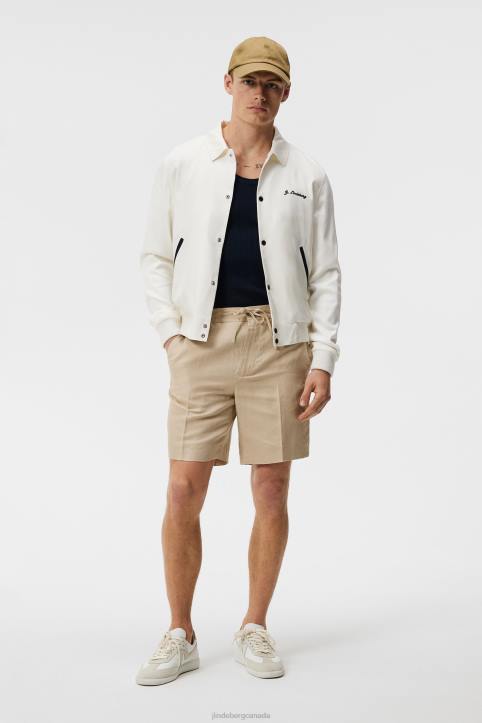 Baron Tencel Linen Shorts Safari Beige Men J.Lindeberg Clothing 66XF1125 - Image 2
