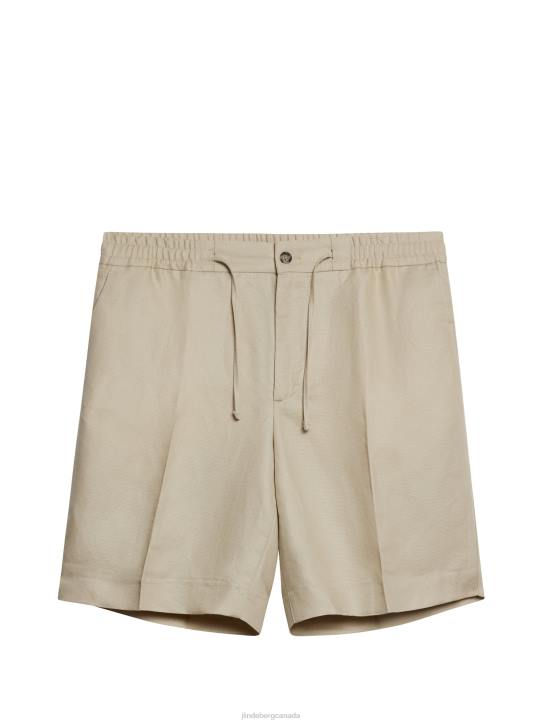Baron Tencel Linen Shorts Safari Beige Men J.Lindeberg Clothing 66XF1125 - Image 5