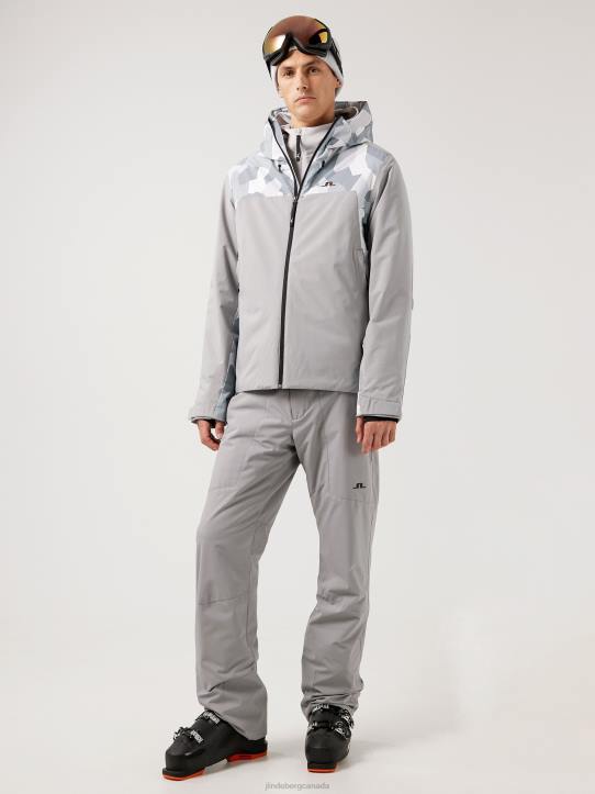Base Camp Ski Jacket Grey Camo Men J.Lindeberg Clothing 66XF2476 - Image 2