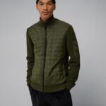 Beck Knitted Hybrid Jacket Forest Green Men J.Lindeberg Clothing 66XF2299