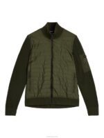 Beck Knitted Hybrid Jacket Forest Green Men J.Lindeberg Clothing 66XF2299 - Image 5