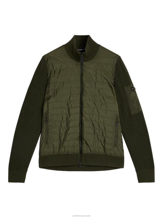 Beck Knitted Hybrid Jacket Forest Green Men J.Lindeberg Clothing 66XF2299 - Image 5