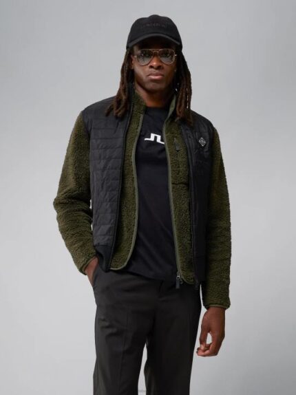 Becket Hybrid Zip Vest Black Men J.Lindeberg Clothing 66XF2298