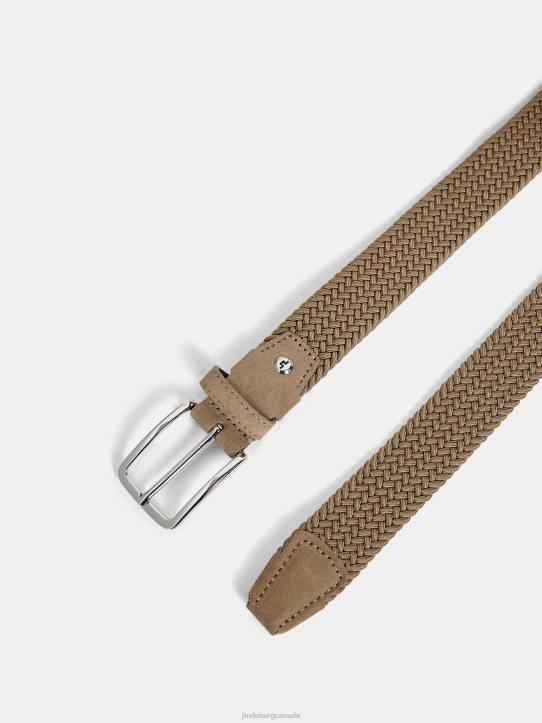 Ben Braided Elastic Belt Safari Beige Men J.Lindeberg Accessory 66XF1281 - Image 2