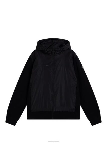 Ben Hybrid Knitted Jacket Black Men J.Lindeberg Clothing 66XF1051