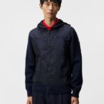 Ben Hybrid Knitted Jacket Navy Men J.Lindeberg Clothing 66XF1050