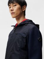 Ben Hybrid Knitted Jacket Navy Men J.Lindeberg Clothing 66XF1050 - Image 4