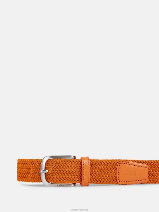 Bernhard Elastic Belt Russet Orange Men J.Lindeberg Accessory 66XF854 - Image 3